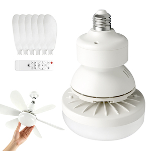 0728 Best Selling Smd High Brightness Mini <b>Ceiling</b> <b>Fan</b> 3 Color Lightweight Bulb 2 in 1 Retacable Socket for Bedroom Ues - Product Image 1