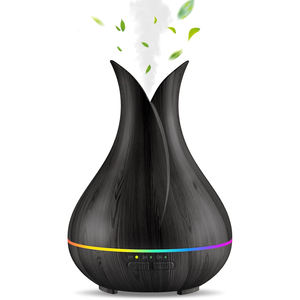 Humificador ultrasónico de aceites esenciales de 400 ml, diseño de florero con acabado de madera, difusor inteligente de vapor frío para el hogar, ¡en oferta! - Product Image 1