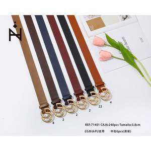 Cintura T Brand in PU da 3,8 cm con fibbia ad anello a D, cintura casual da donna e da uomo - Product Image 2