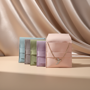 Petits sacs en <span class=keywords><strong>velours</strong></span> de luxe pour bijoux avec logo personnalisé et pochette à boutons pour bijoux vente en gros - Product Image 1