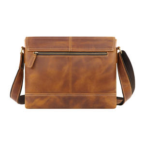 Sac à bandoulière rétro en cuir Crazy Horse pour hommes et garçons, grande capacité, multifonctionnel, sac messager, sac de travail, sac de transport - Product Image 2