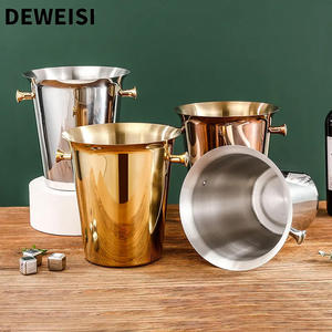 DEWEISI Seau à glace <span class=keywords><strong>5l</strong></span> avec support pour bar Fêtes Extérieur Seau à glace en acier inoxydable personnalisé - Product Image 3