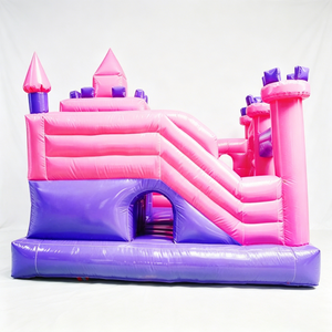 Château gonflable à thème <span class=keywords><strong>de</strong></span> dessin animé en PVC avec <span class=keywords><strong>toboggan</strong></span>, facile à installer, rose et violet, pour les enfants, les sauts et les parcs d'attractions - Product Image 6