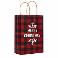 Sacs cadeaux de Noël en papier kraft avec logo personnalisé pour les boutiques éphémères de vacances et l'emballage de cadeaux pour boutiques indépendantes