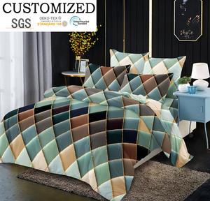 Juego <span class=keywords><strong>de</strong></span> Edredón con Patrón Geométrico Coreano Personalizado, Funda Nórdica, Tamaño Queen/King, Juego <span class=keywords><strong>de</strong></span> Ropa <span class=keywords><strong>de</strong></span> <span class=keywords><strong>Cama</strong></span> <span class=keywords><strong>de</strong></span> Algodón <span class=keywords><strong>de</strong></span> 4 Piezas <span class=keywords><strong>para</strong></span> Boda - Product Image 1