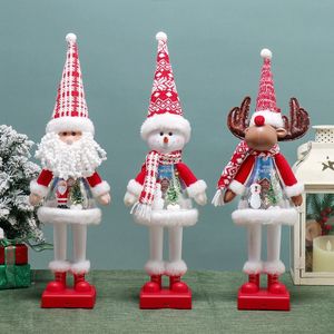 Festive 3pcs Musical <b>Light</b> <b>Up</b> Christmas Figurines Set Large Standing Santa Snowman Deer for Holiday Greeter - Product Image 3