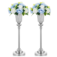 Grands vases de mariage décoratifs en métal or décoration de mariage support de fleurs, centres de table de fête de mariage plomb de route