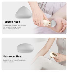 Pistola de Masaje Fascial Mini de Silicona, Nueva, con Vibración de Percusión Profunda, con Calor, con 5 Cabezales de Masaje - Product Image 5