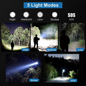 ไฟฉายยุทธวิธี LED กำลังสูง 20W แสงเลเซอร์สีขาว ปรับซูมได้ ใช้พลังงานจากมือถือ ชาร์จซ้ำได้ เหมาะสำหรับกิจกรรมกลางแจ้ง - Product Image 4