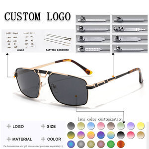 Gafas de Sol de Piloto Unisex, Montura Metálica Rectangular, Lentes Marrones, Protección UV400, Uso en Exteriores, Adultos - Product Image 2