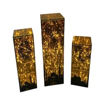 Lampe LED en verre sculptée à la main, forme géométrique unique, ornement doré, vente en gros d'usine, exceptionnellement économique
