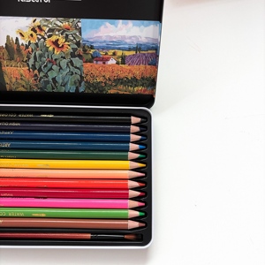 Set di 12 Matite Colorate Solubili in Acqua in Scatola di Latta a Forma di <span class=keywords><strong>Girasole</strong></span> per Bambini e Studenti, Materiali Artistici per <span class=keywords><strong>Disegno</strong></span> e Pittura - Product Image 3