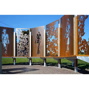 High Quality Modern Outdoor <b>Privacy</b> <b>Screen</b> Corten Steel Fence with Coating - Product Image 1