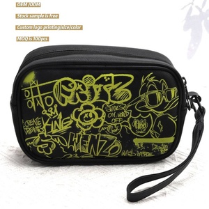 Bolsa de Maquillaje de Cuero PU con Logotipo Personalizado, Organizador Impermeable de Viaje, Bolsa de Cosméticos con Cierre - Product Image 1