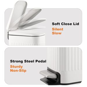 <span class=keywords><strong>Cubo</strong></span> de <span class=keywords><strong>basura</strong></span> delgado para baño con tapa, <span class=keywords><strong>cubo</strong></span> de <span class=keywords><strong>basura</strong></span> con Pedal de paso <span class=keywords><strong>pequeño</strong></span> de acero inoxidable de cierre suave con <span class=keywords><strong>cubo</strong></span> interior extraíble - Product Image 4