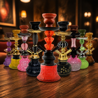 Chicha moderne en acrylique avec miroir carré - Petite chicha portable à double tuyau