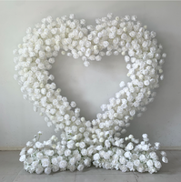 M-R71 Arche de fleurs artificielle en forme de U avec roses en soie blanches pour décoration de mariage personnalisée