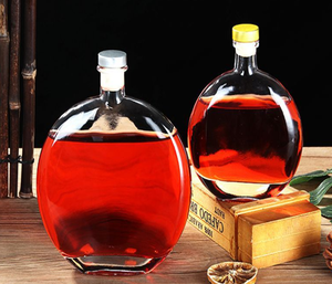 Bouteille de <span class=keywords><strong>vin</strong></span> rouge, de vinaigre de fruits ou de liqueur en verre, forme plate, design spécial, 100 ml, 125 ml, 250 ml, 500 ml, avec <span class=keywords><strong>bouchon</strong></span> en liège - Product Image 5