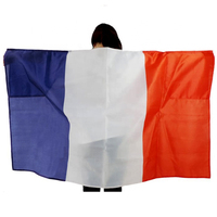 Cape de drapeau national français directement de l'usine, 100 % polyester, double face, costume patriotique pour événements sportifs, fêtes et défilés