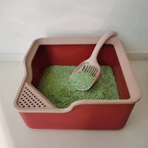 Boîte à litière en plastique pour chat, <span class=keywords><strong>bac</strong></span> à <span class=keywords><strong>sable</strong></span> <span class=keywords><strong>carré</strong></span> avec pelle, boîte de toilette pour animaux de compagnie de grande capacité - Product Image 5
