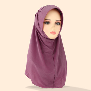 Hiyab Instantáneo de Chifón con Borde Ondulado de Color Sólido, Listo para Usar, para Mujeres Musulmanas, Cubre el Cuello - Product Image 3