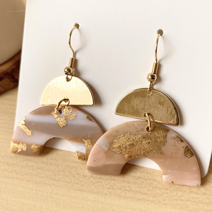 Groothandel Bijoux Joyeria Mode Sieraden Lange Bengelen Polymeer Klei Druppel Oorbellen Schattige Preppy Esthetische Geometrische Vrouwen Foto