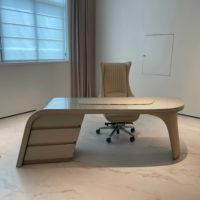 Bureau de direction moderne de luxe en bois de hêtre avec microfibre pour bureau et salle d'étude, garantie de 3 ans