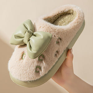 Nouvelles pantoufles pour femmes à semelle EVA avec nœud, design innovant, doublure en peluche, fonction thermique pour l'automne et l'hiver, prix raisonnable - Product Image 6