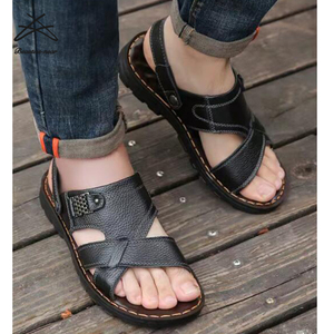 Herren hochwertige Riemen Herren Leder lässig atmungsaktiv Wandersandalen Sommer Mode offener Zeh Sport Bankenschuhe Sandalen - Product Image 4