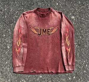 เสื้อยืดแขนยาวทรงโอเวอร์ไซส์สำหรับผู้ชาย ผ้าฝ้าย 100% คุณภาพสูง พิมพ์ลายสกรีน ล้างสีแบบแอซิดวอช สไตล์ลำลอง - Product Image 1