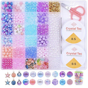 Kit de joyería con cuentas Crystal Tec de 0.8 mm, set para hacer pulseras DIY, juguetes artesanales para niños - Product Image 5