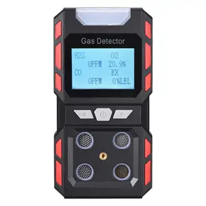 Portátil de 4 Detector de Gas de calidad del aire medidor de Gas Monitor con gran pantalla LCD Digital de la batería recargable operado de Gas de prueba un