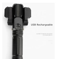 Lámpara Triple ajustable de 3Led, lente convexo más potente de larga distancia, zoom de 18650, recargable por USB, superventas