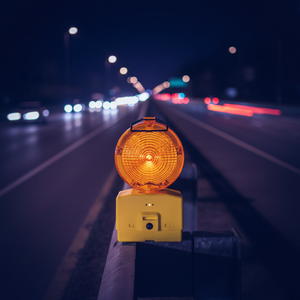 Feux de signalisation routière à LED rechargeables à énergie solaire, ambre rouge, clignotants, feux de circulation nocturne, feux de signalisation pour cônes de circulation - Product Image 1