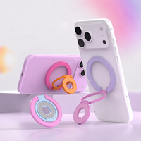 Nouveau support de téléphone tendance, support à anneau pliable en trois parties pour iPhone 18, support magnétique portable en métal pour Samsung