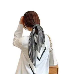 Imprimé extérieur parasol bandeau dames imité élégant carré foulard en soie femmes décontracté cou et Hijab écharpe 70*70 cm