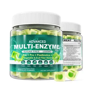 Venta al por mayor OEM suplementos probióticos Gummies Multi enzimas digestivas Gummy para el cuidado de la salud relleno de goma