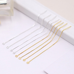 S925 Sterling Silver <b>Box</b> Chain <b>Drop</b> Earrings Gold Plated Tassel Pearl Women's Jewelry Accessories 0.6mm Wire Diameter - Product Image 3