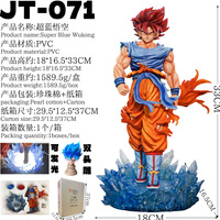 Figurine d'action lumineuse en PVC JT Super Blue Goku avec décoration sculptée à double tête