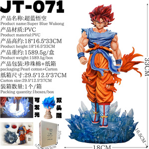 Figurine d'action lumineuse en PVC JT Super Blue Goku avec décoration sculptée à double tête - Product Image 2