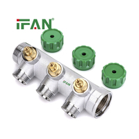 Collecteur de chauffage au sol radiant IFAN en laiton, système de plomberie multi-circuits, distributeur d'eau en laiton