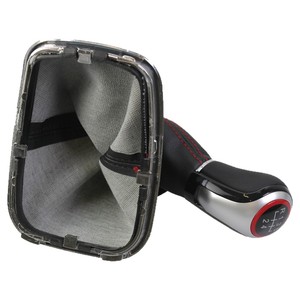 Volkswagen Car Gear <b>Shift</b> <b>Knob</b> Leather 5 6 Speed Ergonomic Red Stitching Fit GOLF4 BORA 98 04 - Product Image 4