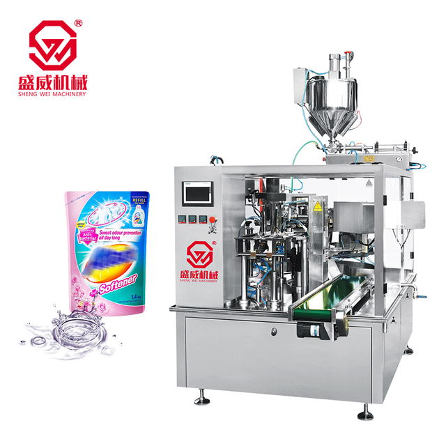 500ml Fabric Softener Liquid Detergent Soap Pouch Filling Sealing Machine Laundry Care Standup Bag Packaging Equipment Maquina