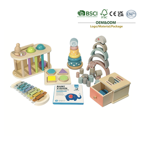 Juguetes Educativos de Madera JET OEM Montessori, Juego Multifuncional de Bola de Golpear, <span class=keywords><strong>Xilófono</strong></span>, Bloques de Apilamiento, Tablero de Rompecabezas para - Product Image 1