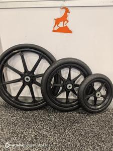 Remorque universelle de camion de main de roue de roue en plastique de remplacement en caoutchouc de jante noire, pneu de chariot de jardin de chariot - Product Image 3