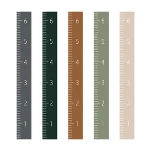 Fabric Canvas Height Growth Chart Wood Frame Measurement Ruler From Baby To Adult For Child's Room Decoration