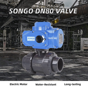 Vanne à boisseau sphérique en PVC étanche DN80 3 pouces 12V DC à double union, actionneur électrique modulateur 2 voies pour l'eau - Product Image 3