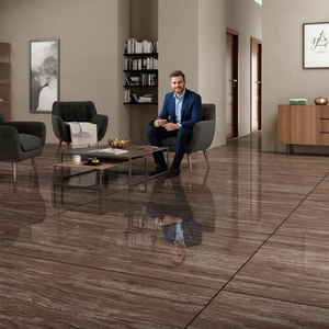 Pine Choco Wood Look Porcelain Tiles 60x120cm Glossy Ceramic Flooring for Contemporary Interiors - Product Image 6
