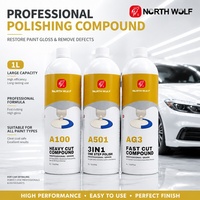 North Wolf AG3 Fast Cut 3 en 1 Polish Glaze pour l'élimination des défauts profonds, composé de correction de peinture automobile haute brillance pour plastique 500ml/1L