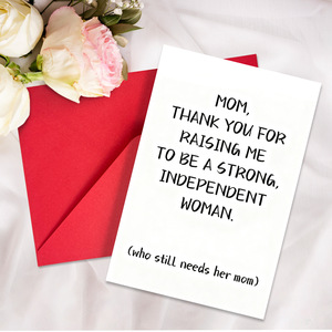 Tarjetas de Felicitación Personalizadas para el Día de la Madre con Diseño de Feliz Día de la Madre y Agradecimiento, con Sobre Rojo, Venta al por Mayor - Product Image 4